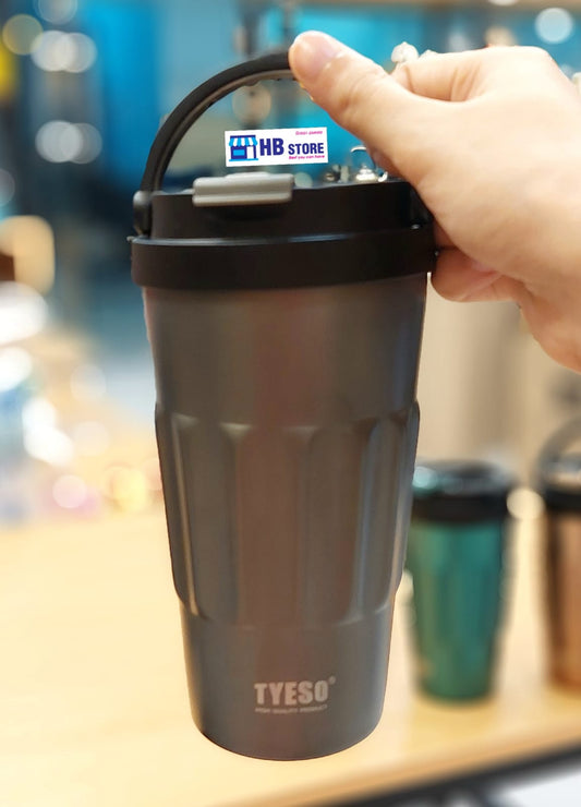 Tyeso Coffee Mug 500ml  304 Stainless Steel Double Layer Direct Drinking Insulated Thermos Flask