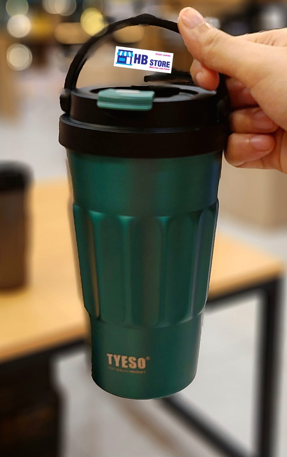 Tyeso Coffee Mug 500ml  304 Stainless Steel Double Layer Direct Drinking Insulated Thermos Flask