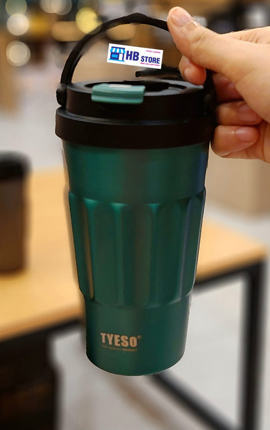 Tyeso Coffee Mug 500ml  304 Stainless Steel Double Layer Direct Drinking Insulated Thermos Flask