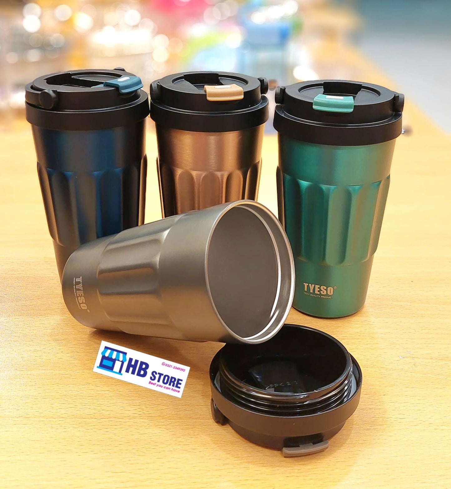 Tyeso Coffee Mug 500ml  304 Stainless Steel Double Layer Direct Drinking Insulated Thermos Flask