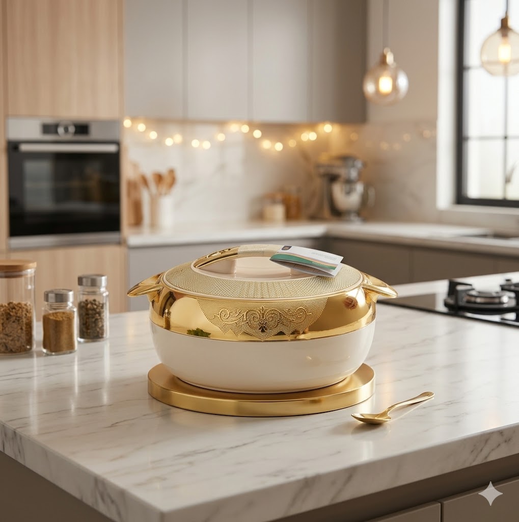 Regal Cuisine™ Insulated Casserole – Premium Gold-Embossed Thermal Hot Pot (Large)