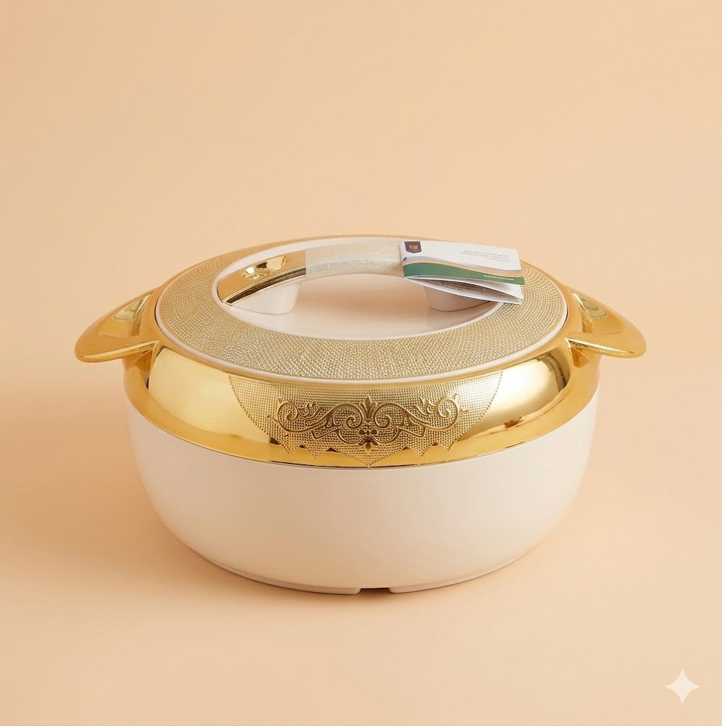 Regal Cuisine™ Insulated Casserole – Premium Gold-Embossed Thermal Hot Pot (Large)