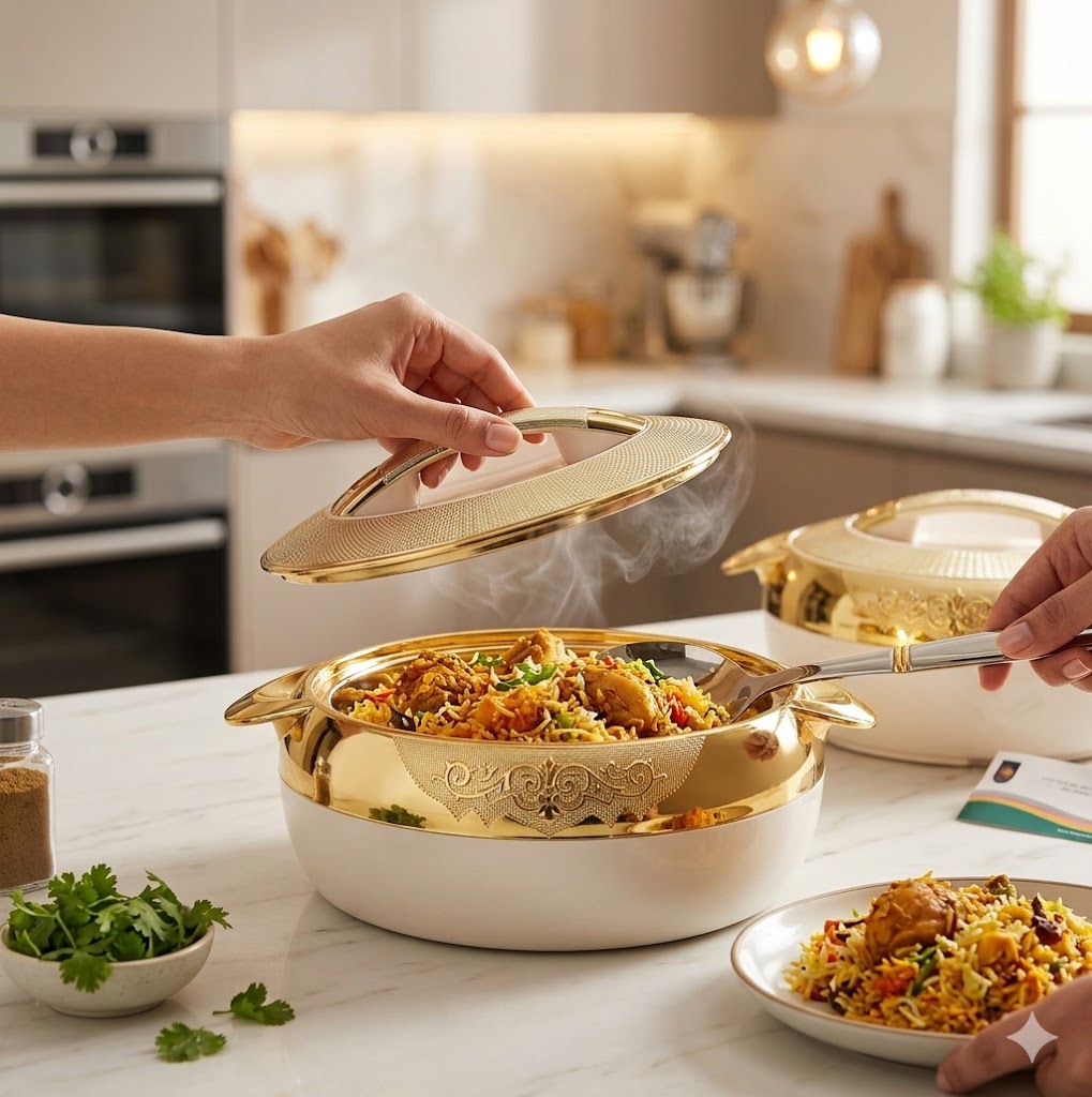 Regal Cuisine™ Insulated Casserole – Premium Gold-Embossed Thermal Hot Pot (Large)