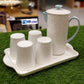 Elegant Ceramic Water Set – Pitcher with Matching Glass and Tray for Everyday Use