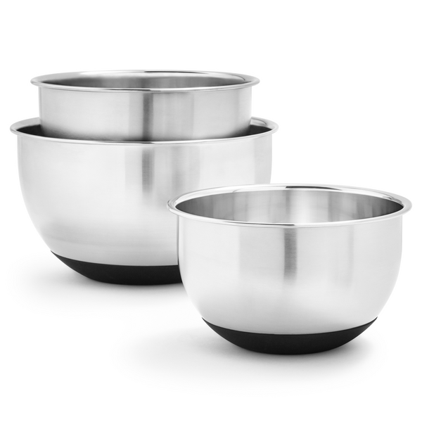 3pc Stainless Steel Non-Slip Mixing Bowls