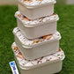 4-Piece Square Plastic Food Storage Container