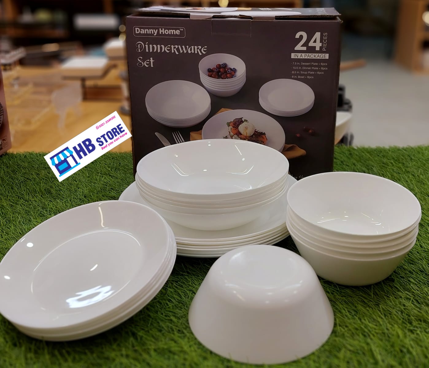 Denny home Opal Glassware Custom Logo Porcelain Restaurant  Plain White dinner set 24pcs