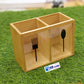 Bamboo Cutlery & Utensil Holder with Icon Window