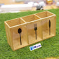 Bamboo Cutlery & Utensil Holder with Icon Window