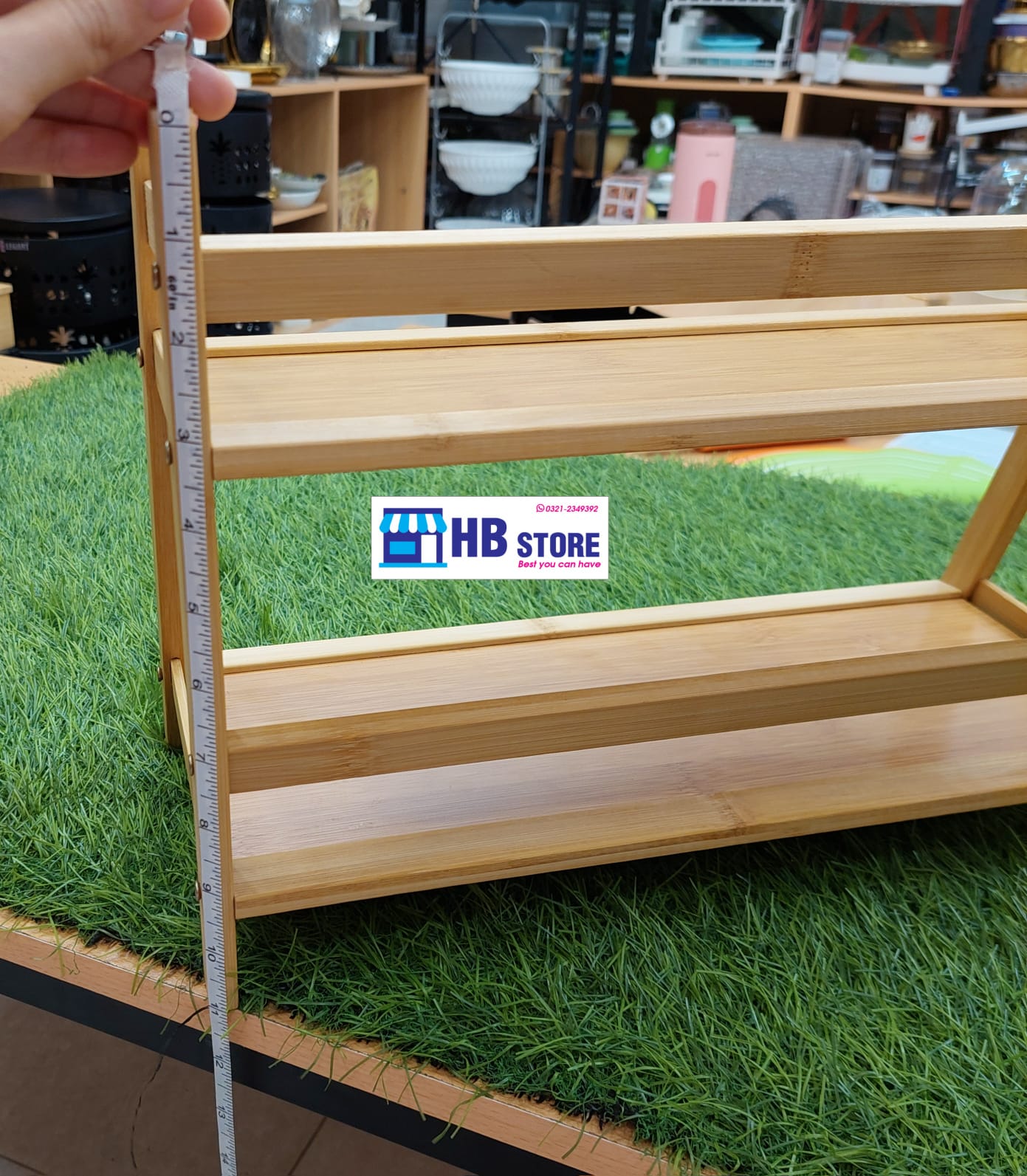 Sustainable Bamboo 2-Tier A-Frame Shelf / Multi-Purpose Storage Rack