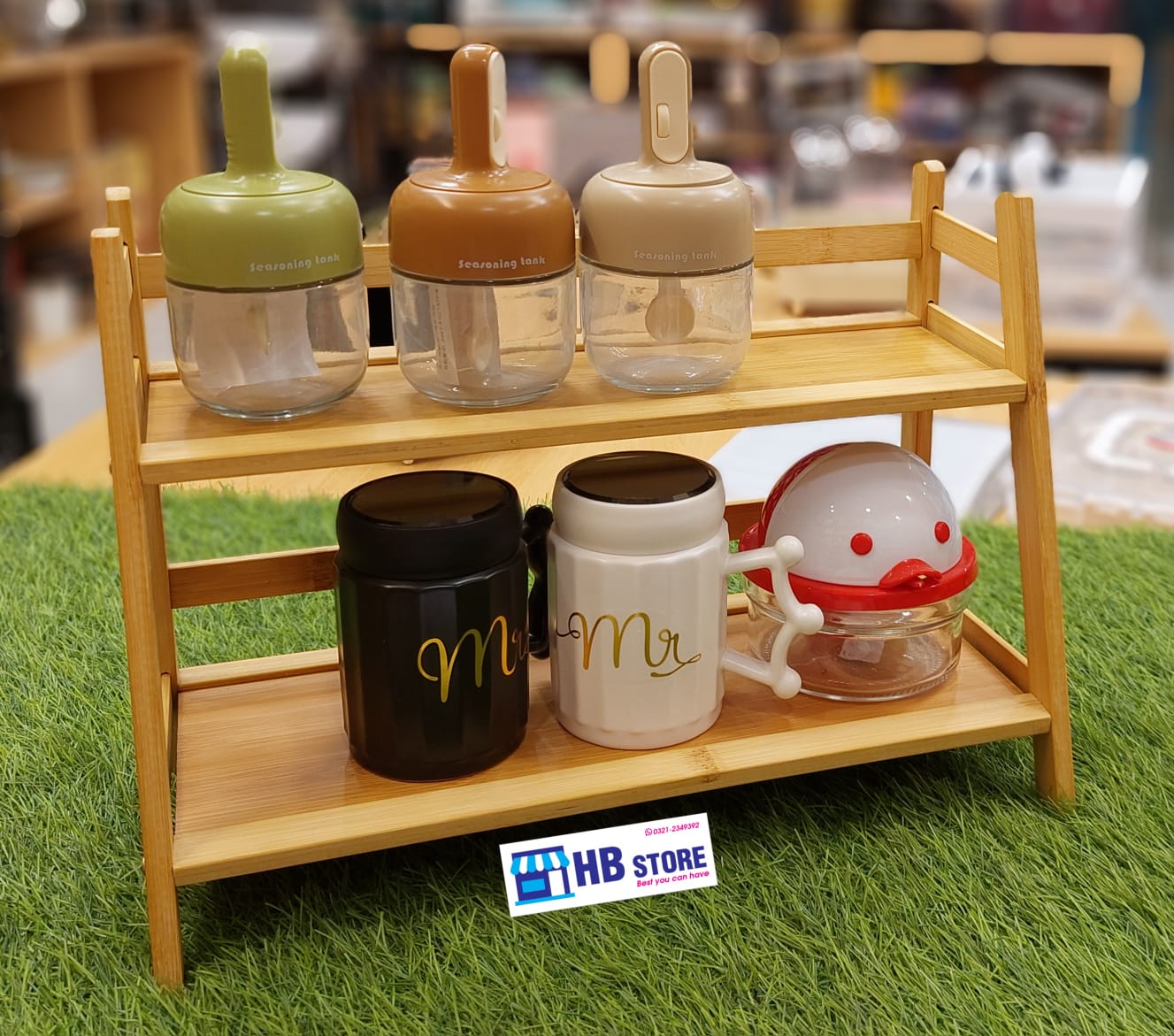 Sustainable Bamboo 2-Tier A-Frame Shelf / Multi-Purpose Storage Rack