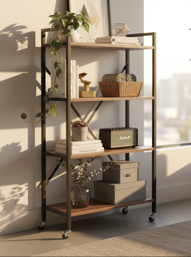 4-Tier Industrial Kitchen Utility Cart with Wheels