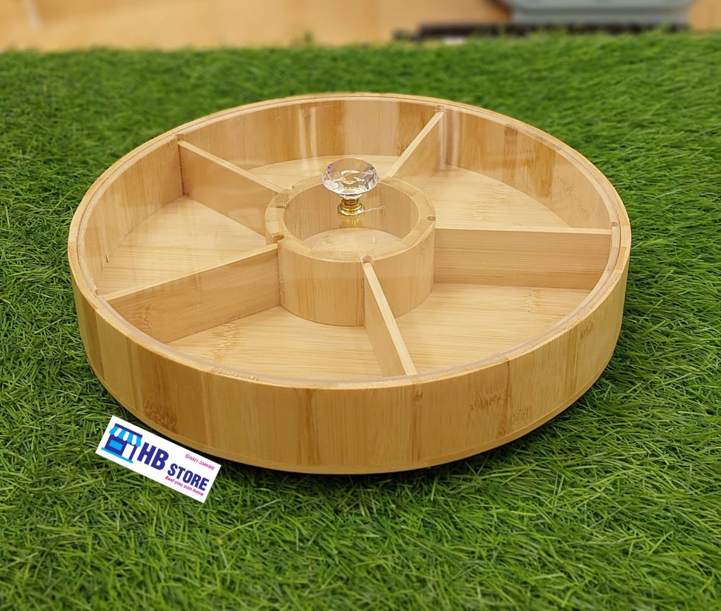 Bamboo Segmented Dry Fruit & Nuts Serving Tray