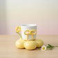 Aesthetic Bow Ceramic Teacup and Saucer