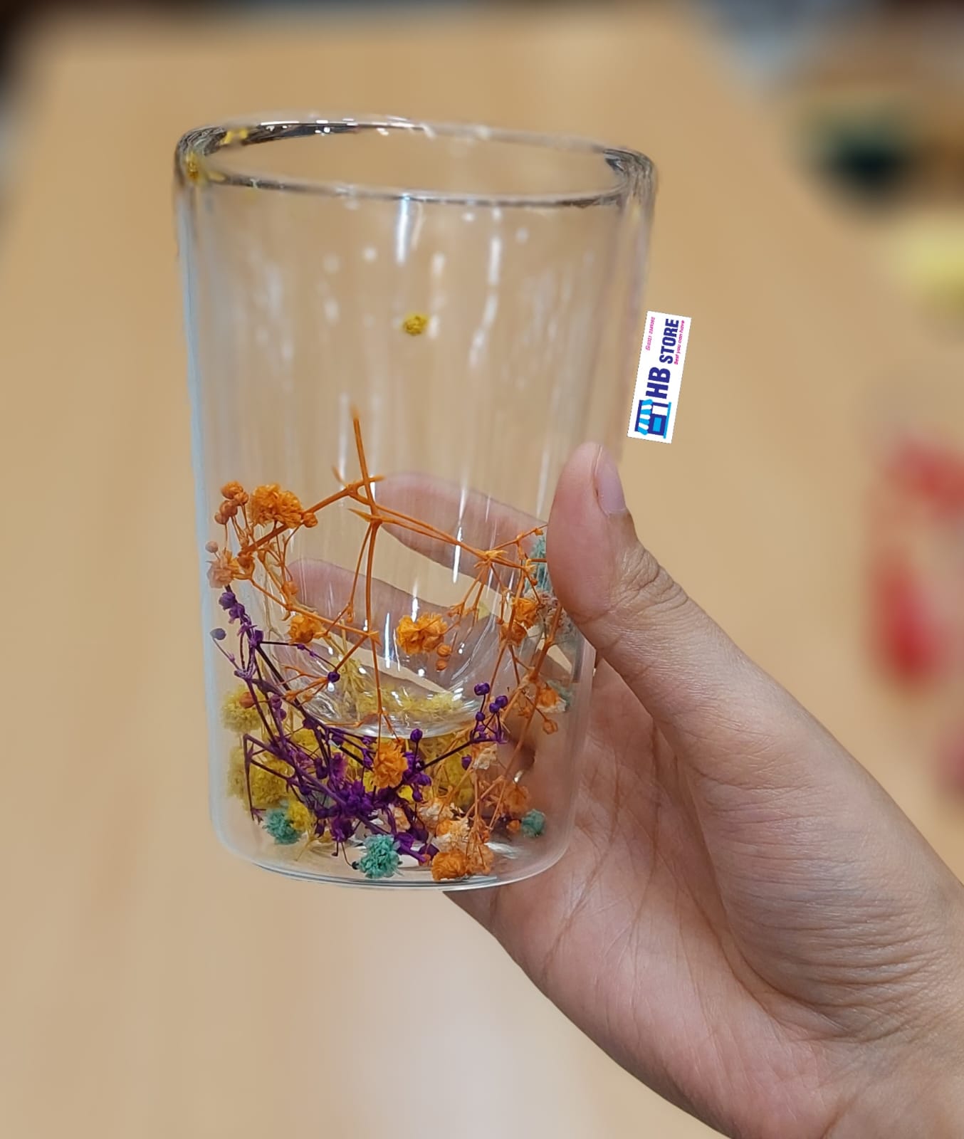 Double Wall Floral Glass – Elegant Insulated Design